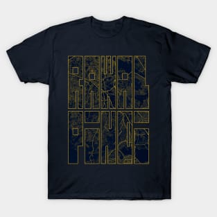 Rawalpindi, Punjab, Pakistan City Map Typography - Gold Art Deco T-Shirt